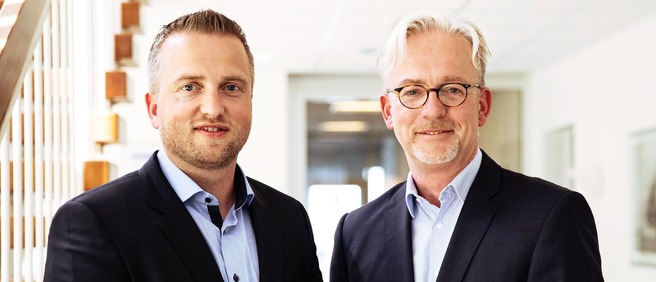 Portraitaufnahme von Geschäftsführer Axel Kaempfe und Personalleiter Holger Klattenhoff 